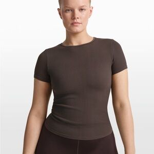 SKIMS x Nike Seamless Ribbed Short Sleeve Tee